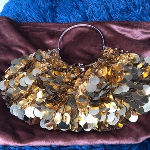 Gold glitter handbag